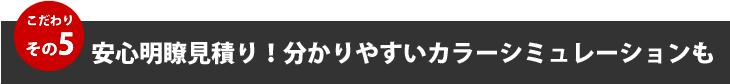 こだわりその５、安心明瞭見積り！分かりやすいカラーシミュレーションも