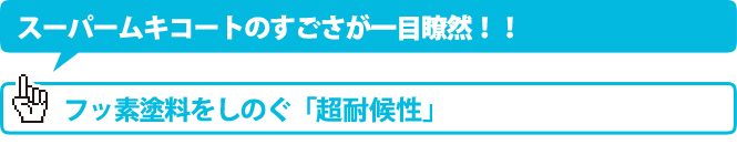 スーパームキコートのすごさが一目瞭然！！フッ素塗料をしのぐ「超耐候性」